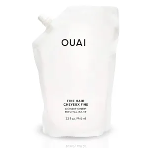 OUAI Fine Hair Conditioner Refill - Volumizing Conditioner Made with Keratin, Biotin and Chia Seed Oil - Adds Softness, Bounce and Volume - Free from Parabens, Sulfates, and Phthalates (32 Oz)
