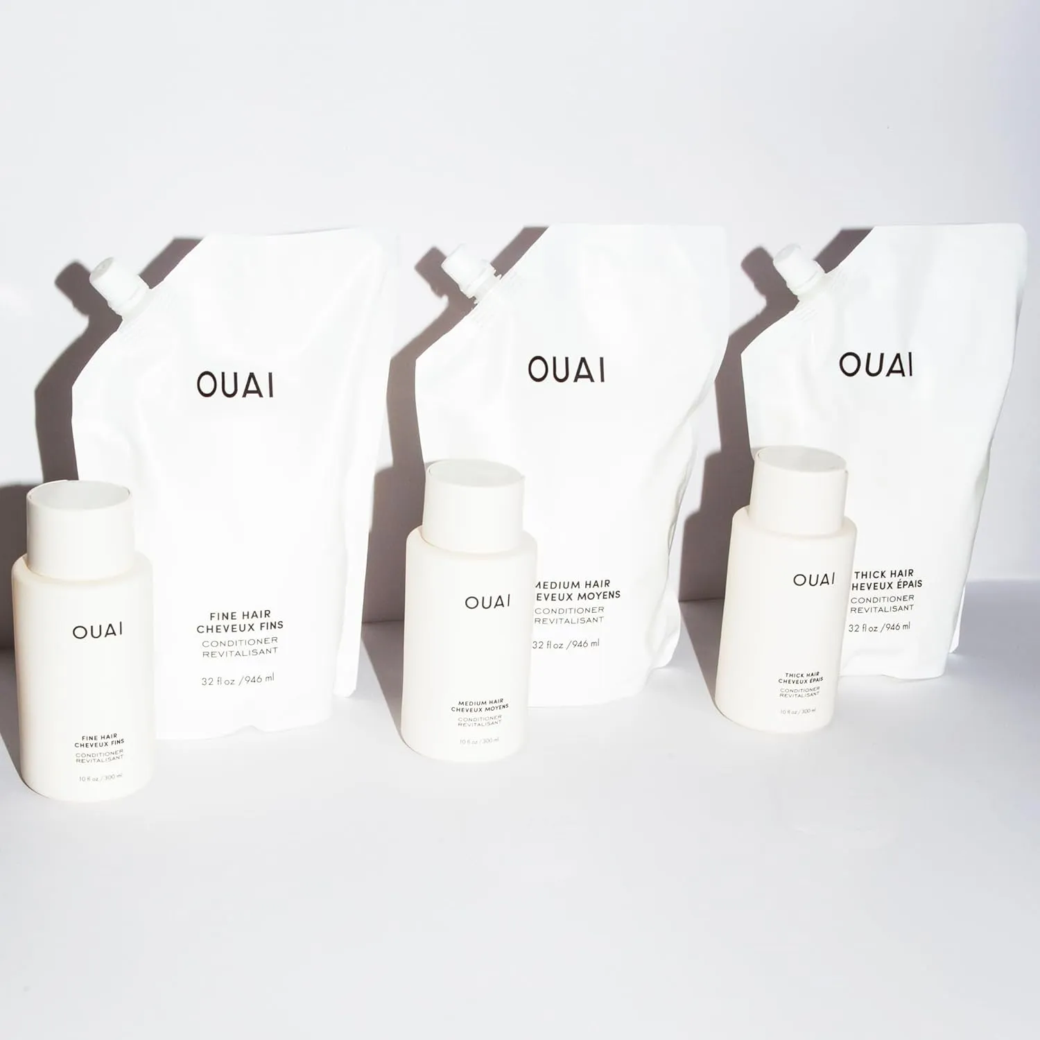OUAI Fine Hair Conditioner Refill - Volumizing Conditioner Made with Keratin, Biotin and Chia Seed Oil - Adds Softness, Bounce and Volume - Free from Parabens, Sulfates, and Phthalates (32 Oz)