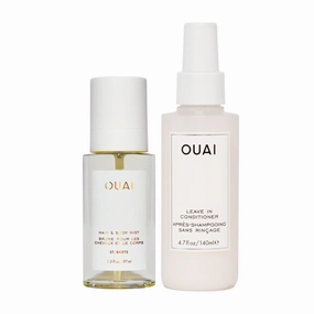 OUAI Hair & Body Bundle - Includes Hair & Body Mist (3.3 Oz) and Leave-In Conditioner to Fight Frizz, Hydrate, and Detangle Hair of All Types (4.7 Oz) - 2 Piece Bundle