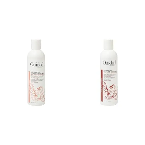 Ouidad Advanced Climate Control 8.5 fl oz Defrizzing Shampoo & Heat & Humidity Gel Bundle - Anti-Frizz Nano Technology for All Curl Types