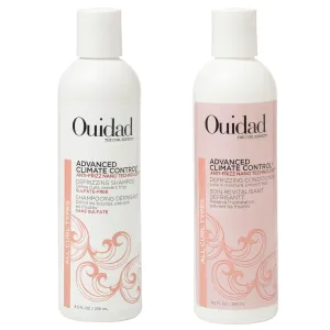Ouidad Advanced Climate Control Anti-Frizz Shampoo & Conditioner Set, 8.5 fl oz Each – Curl-Defining, Sulfate-Free, Color-Safe, Moisture Lock, Heat Protection