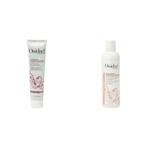 Ouidad Advanced Climate Control Curl Care Set: 5.7 fl oz Featherlight Styling Cream & 8.5 fl oz Defrizzing Shampoo for Frizz-Free, Hydrated Curls