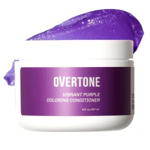 Overtone Color Depositing Semi-Permanent Hair Dye Conditioner - 8 oz For Natural & Color-Treated Hair, Moisturizing Shea Butter & Coconut Oil - Vegan & Cruelty-Free, Vibrant Purple