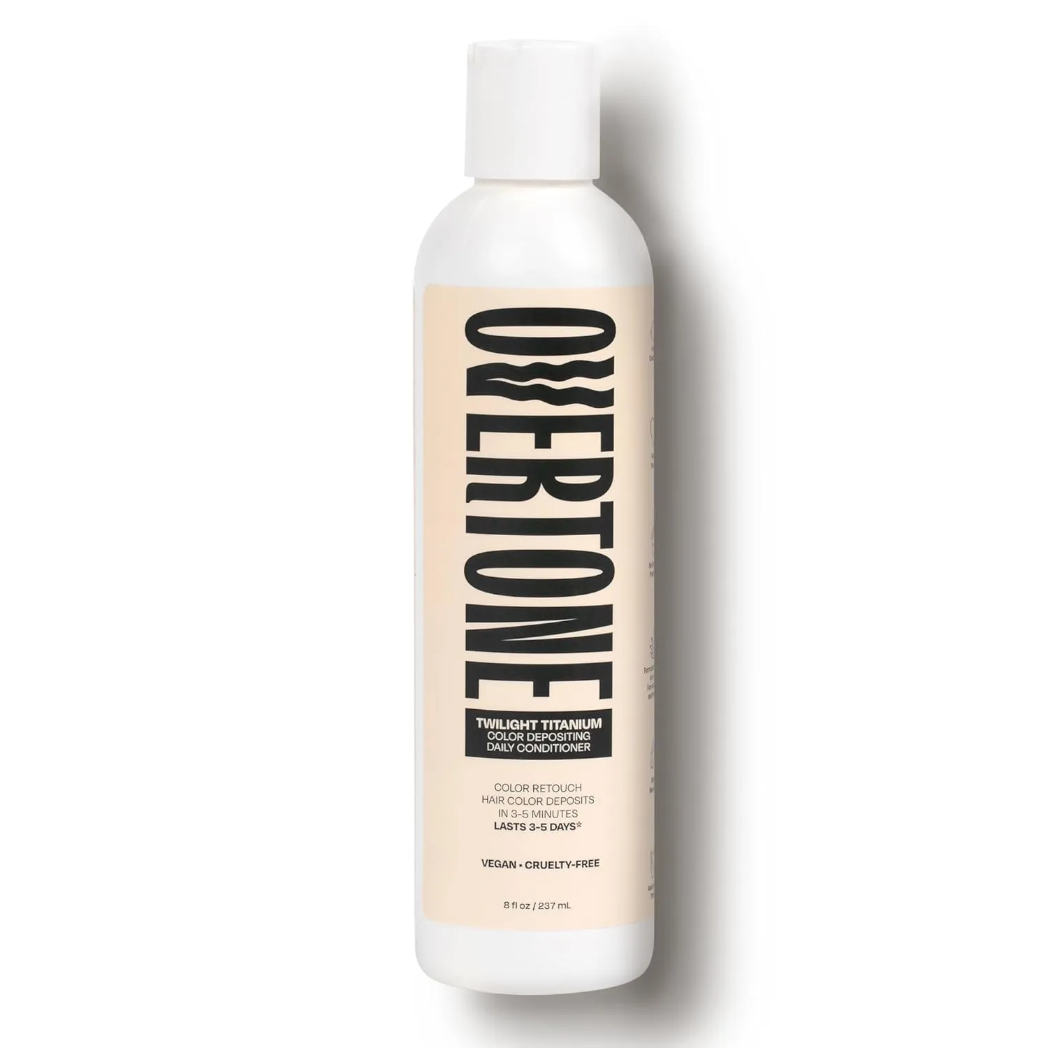 Overtone Daily Color Depositing Conditioner: 8oz Temporary Coloring Conditioner w/Shea Butter & Coconut Oil, Refresh Color & Prevent Fading, Vegan & Cruelty-Free, Extreme Silver is Twilight Titanium