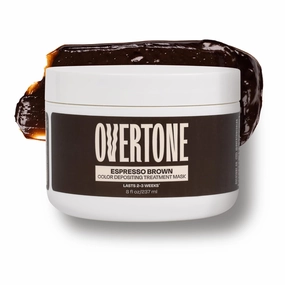 Overtone Color Depositing Semi-Permanent Hair Dye Conditioner - 8 oz For Natural & Color-Treated Hair, Moisturizing Shea Butter & Coconut Oil - Vegan & Cruelty-Free, Espresso Brown