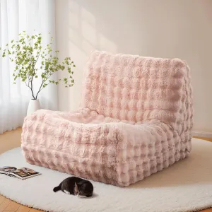 ovios Bean Bag Chair for Adult, Oversized Giant Beanbag with Plush Faux Fur, Comfy Large Big Lounger Floor Lazy Chair for Indoor Fireside Living Room Bedroom Dorm, Pink