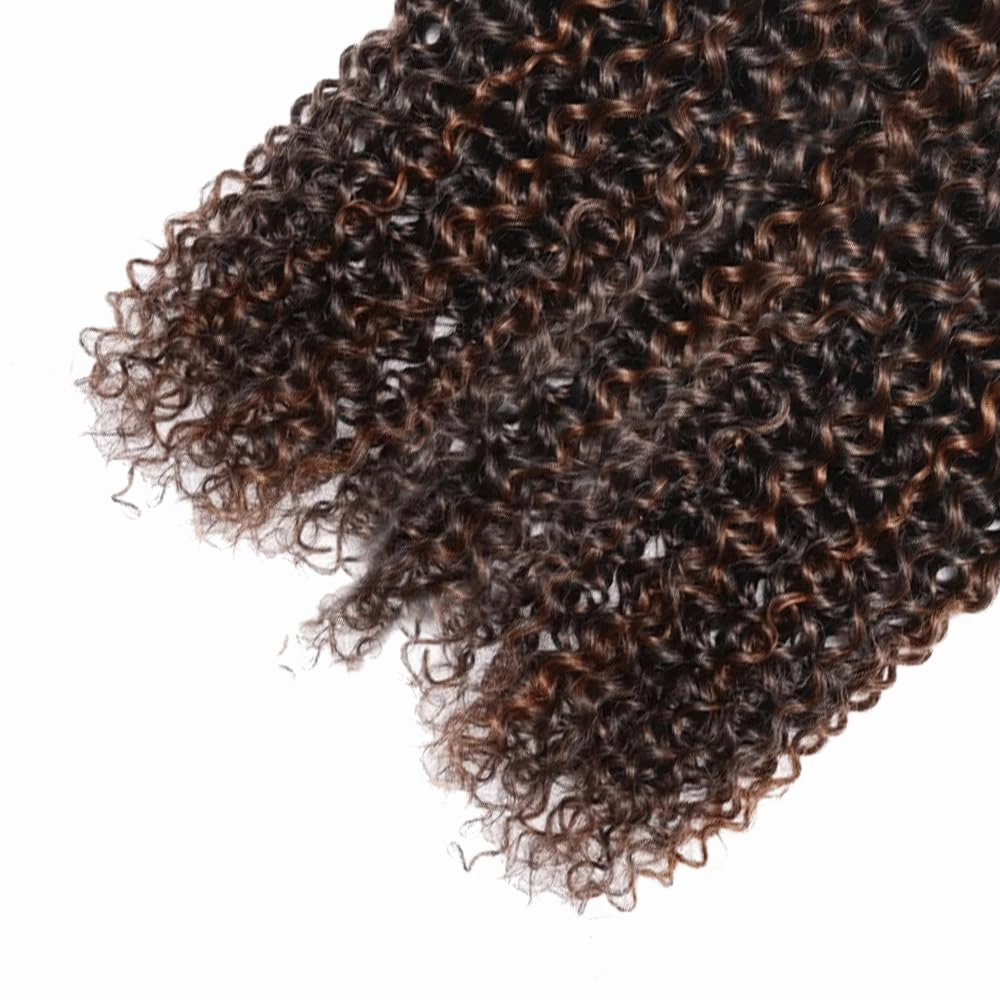 P1B30 Bundles Highlight Curly Wave Human Hair Bundles Two Tone Black Mixed With Color 30 Bundles 3 Bundles 8 8 8 Inch Ombre Brown Kinky Curly Bundles