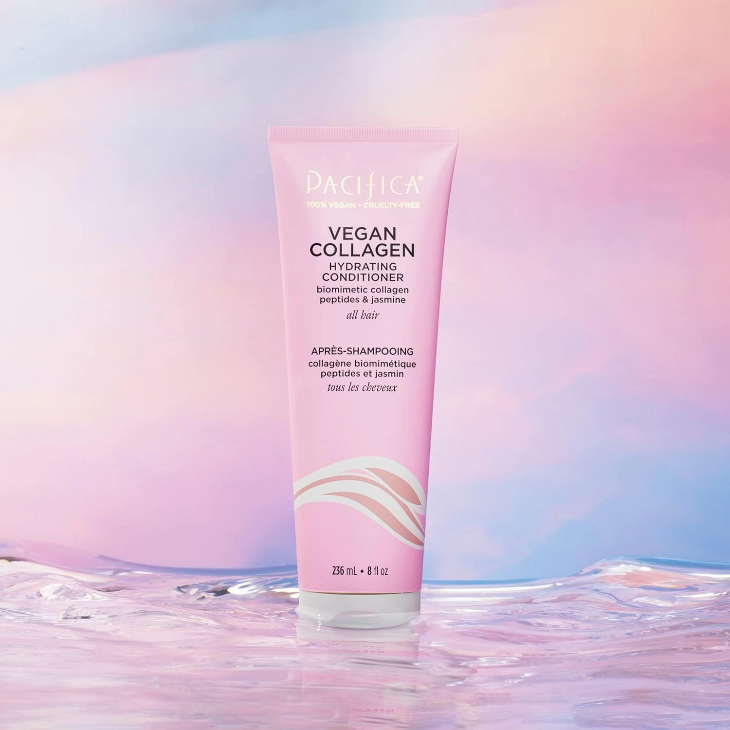 Pacifica Beauty, Vegan Collagen Hydrating Conditioner, Avocado Oil, Vitamin B5, Soften, Restore Shine, Address Split Ends, For Dry & Damaged Hair, Add Shine, Moisture, Sulfate & Silicone Free, Vegan
