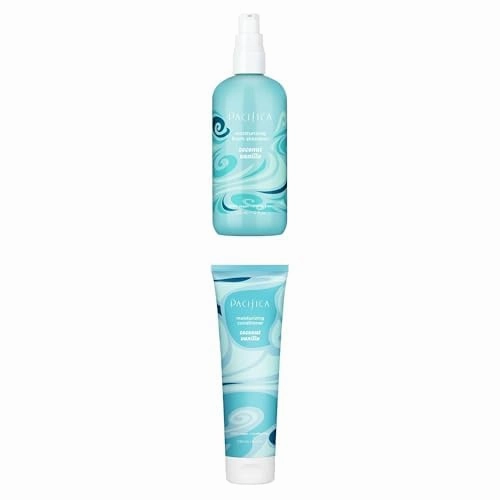 Pacifica Shampoo and Conditioner Set – Coconut Vanilla Moisturizing Foam Shampoo & Hair Conditioner – Deep Conditioning for Soft, Smooth Hair, Ideal for Dry & Damaged Hair Types – Vegan & Cruelty-Free