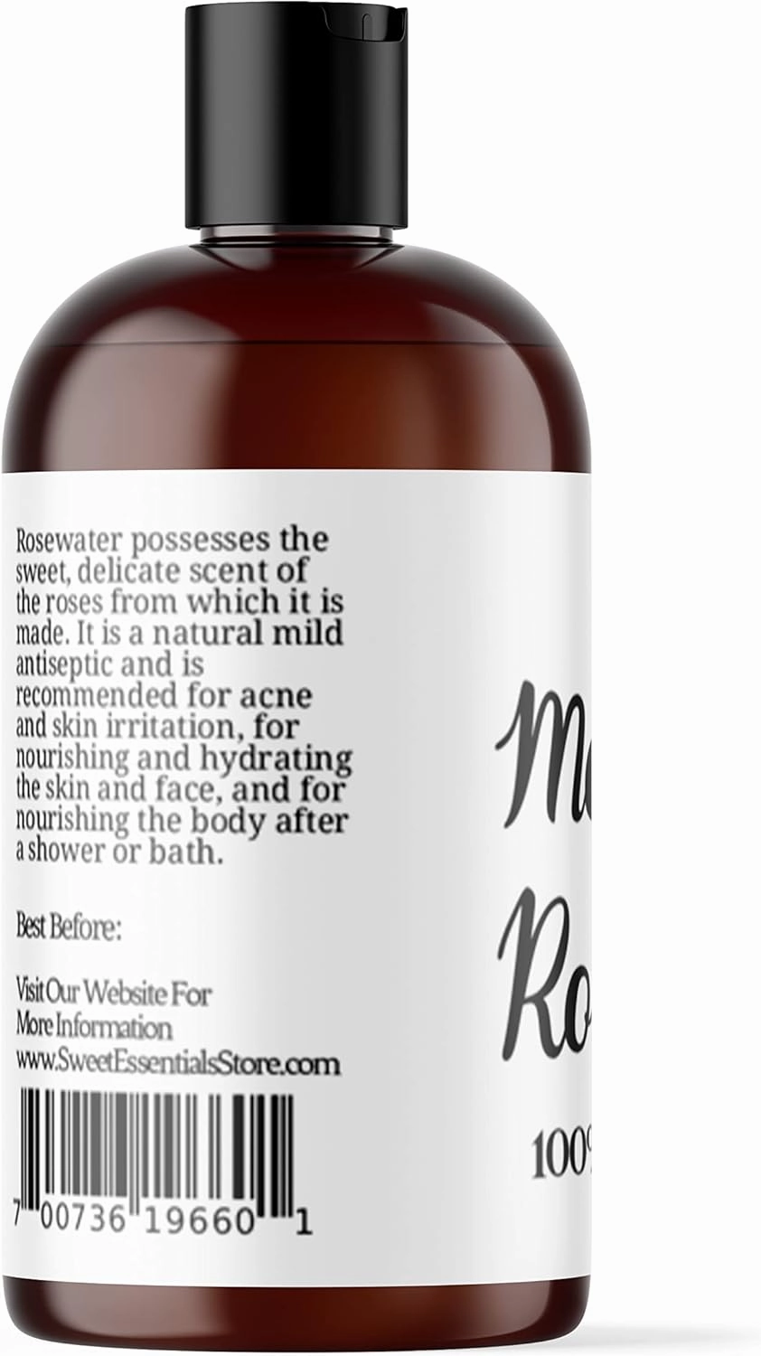 PACK of 3 Premium Organic Moroccan Rose Water - 4oz - Imported From Morocco - 100% Pure (Food Grade) No Oils or Alcohol - Rich in Vitamin A & C Perfect for Hydrating & Rejuvenating Your Face & Neck