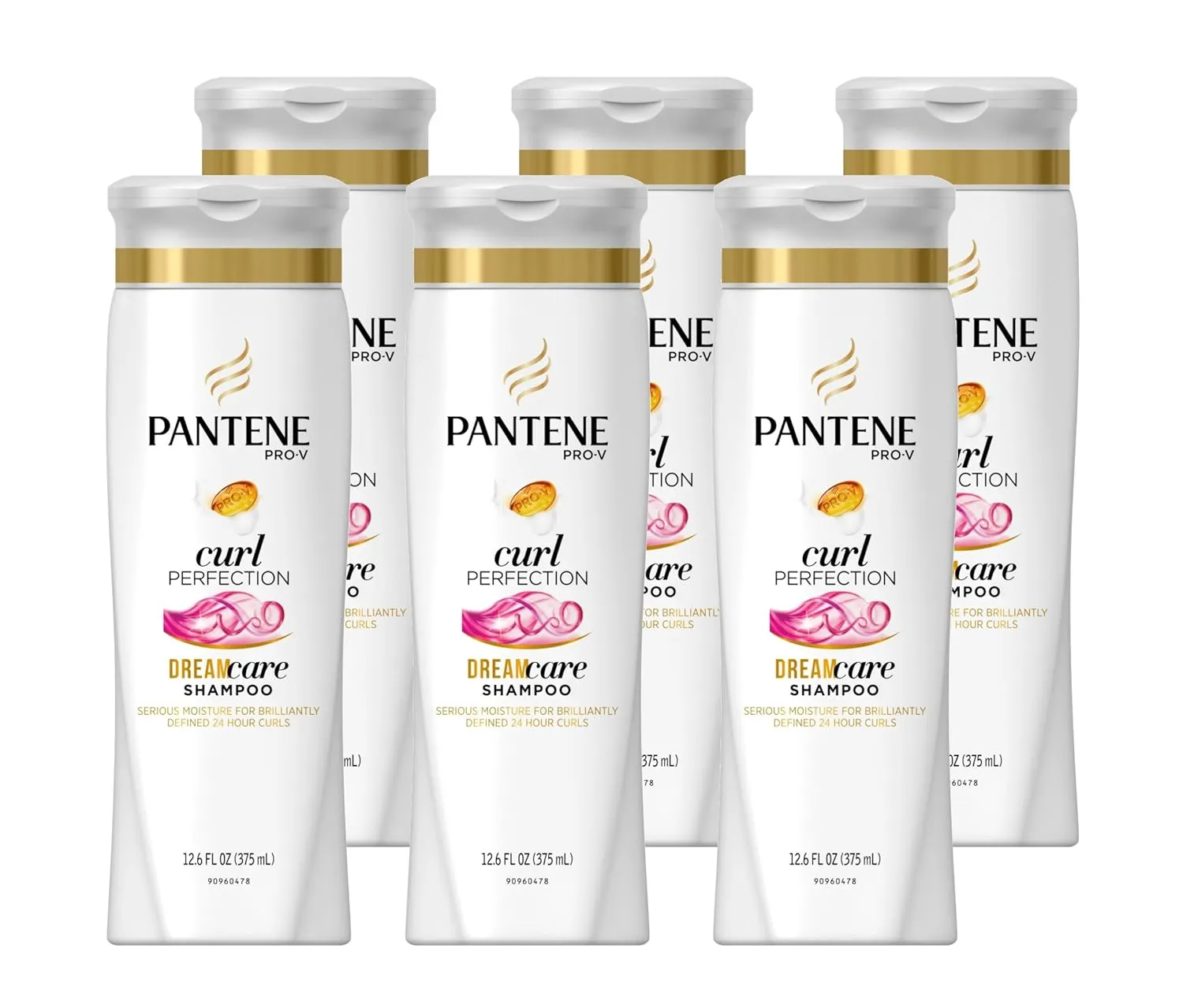 Pantene Pro-V Curl Perfection Moisture Renewal Shampoo, 12.6 FL OZ (Pack of 6)