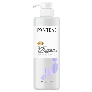 Pantene Silver Expressions, Purple Shampoo and Hair Toner, Pro-V for Grey and Color Treated Hair, Lotus Flowers, 17.9 Fl Oz