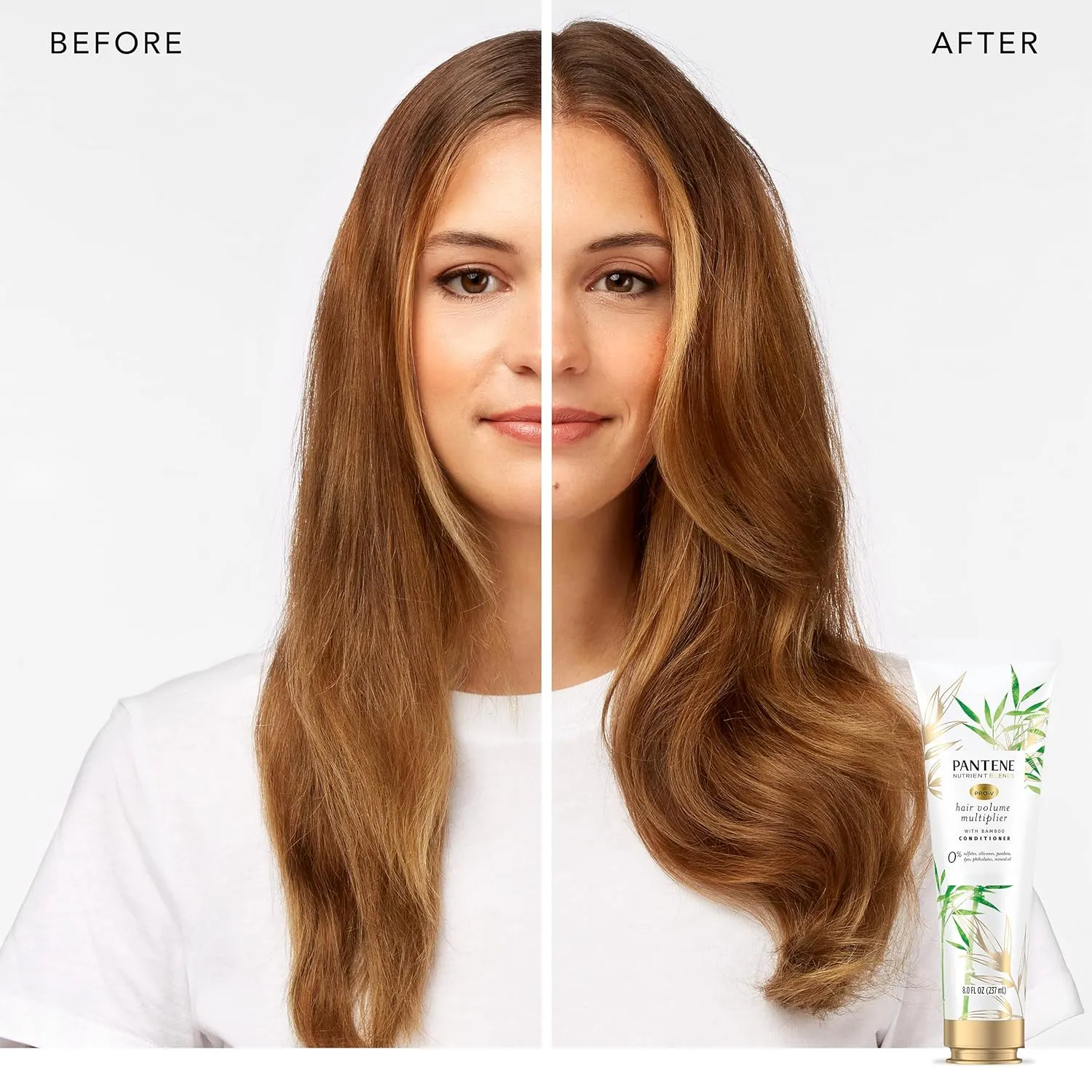 Pantene Sulfate Free Conditioner, Volumizing conditioner for fine or flat hair with Bamboo, Color Safe, 8.0 oz