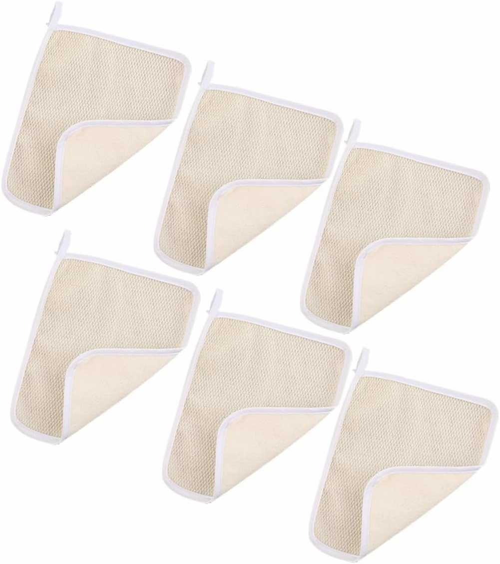 PartyKindom 6-Pack Exfoliating Bath Towel Set Exfoliator Cloth Face Scrubber Glove for Shower Quick Dry Nylon