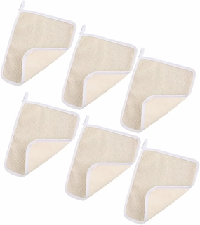 PartyKindom 6-Pack Exfoliating Bath Towel Set Exfoliator Cloth Face Scrubber Glove for Shower Quick Dry Nylon