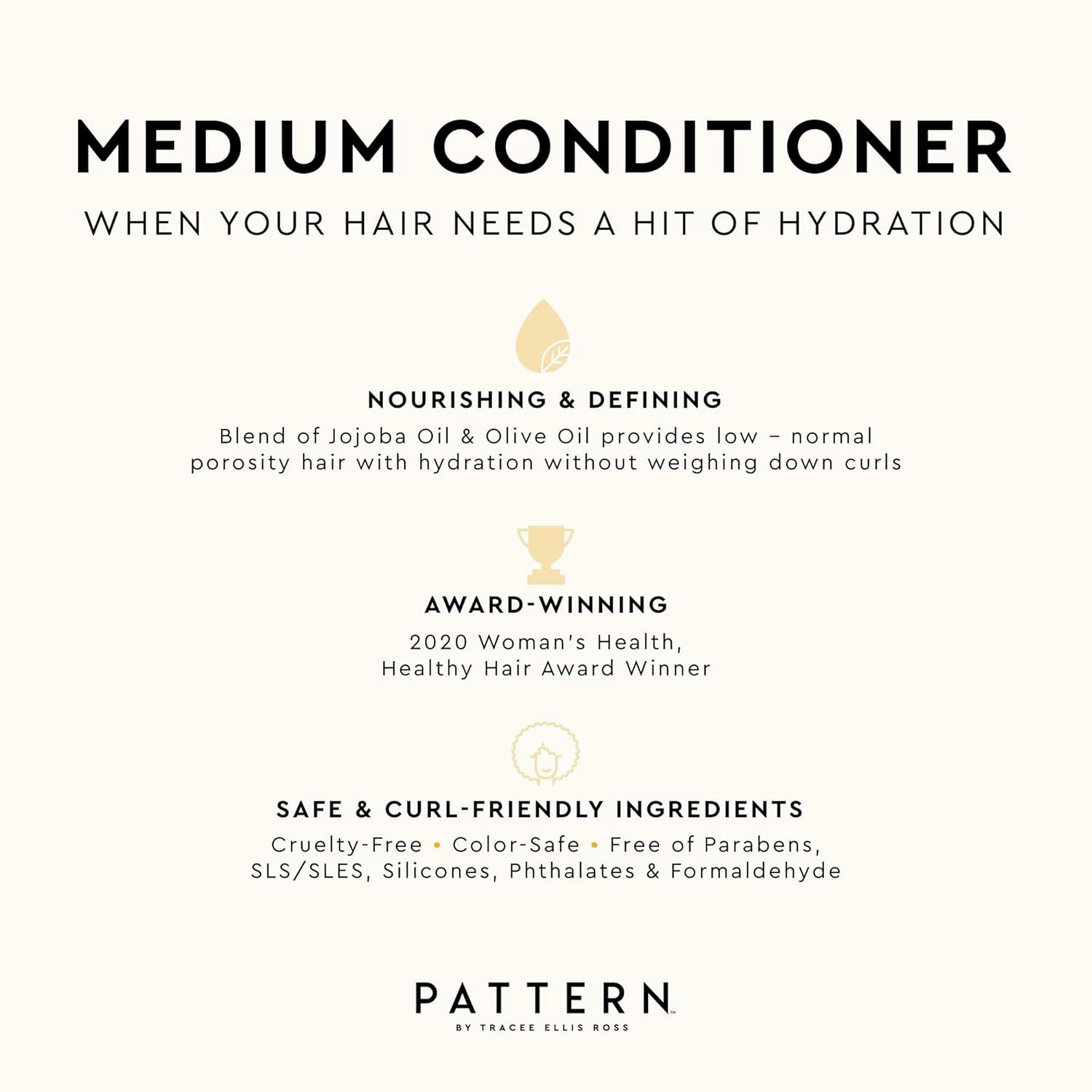 PATTERN Beauty by Tracee Ellis Ross Medium Conditioner - Hydration & Slip for Curly Hair 3a-4a, 29 fl oz