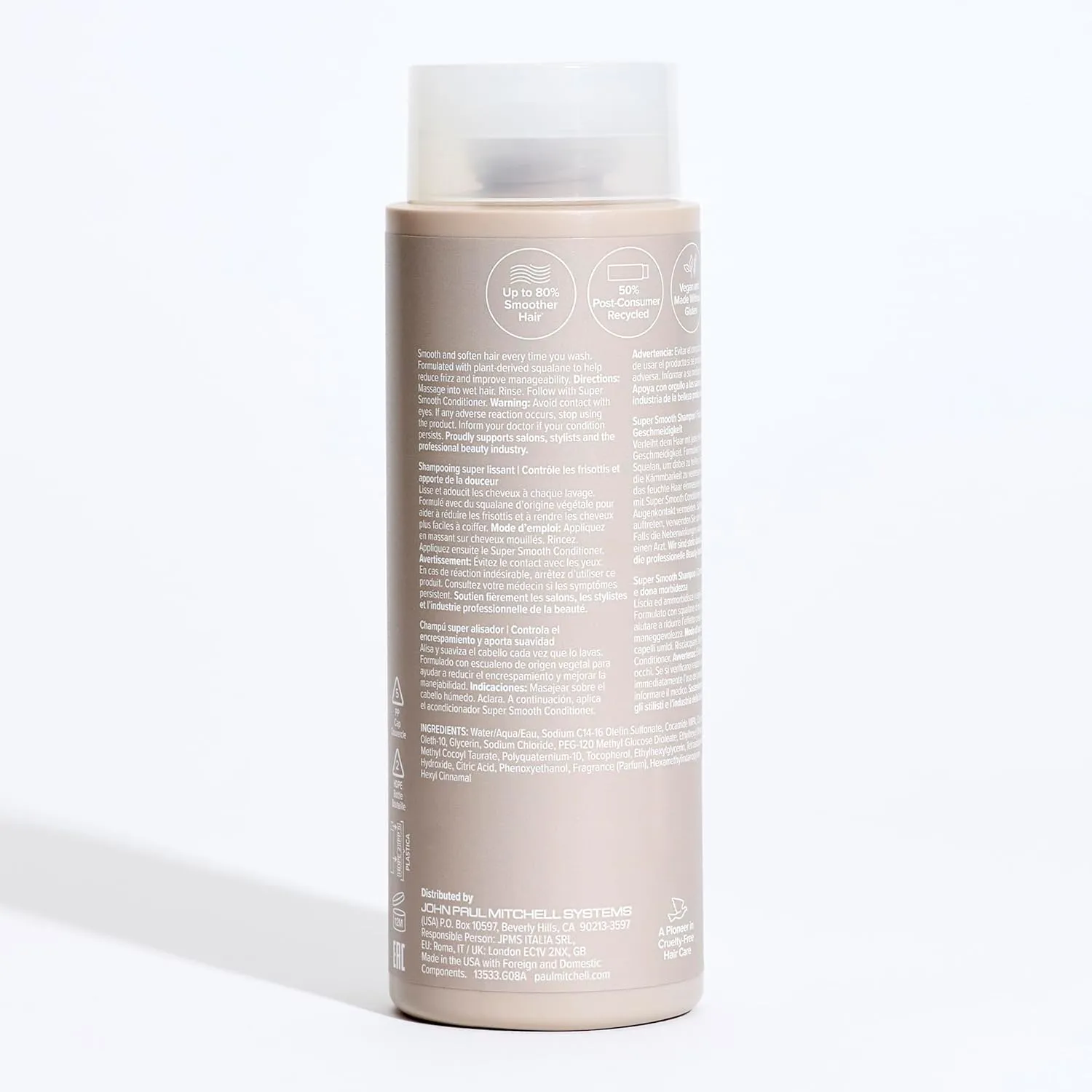 Paul Mitchell Super Smooth Shampoo, Controls Frizz, Adds Softness, For Frizzy Hair