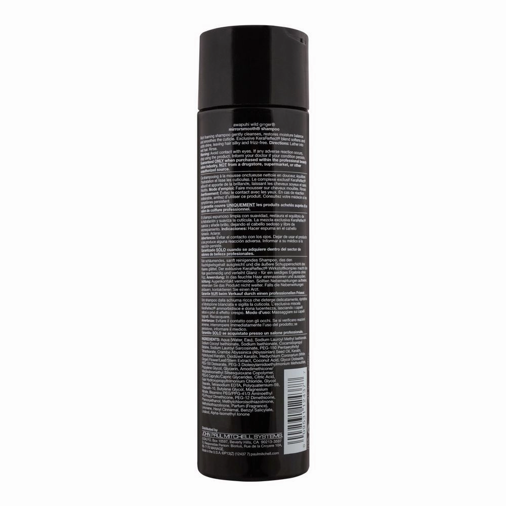 Paul Mitchell Awapuhi Wild Ginger Smooth Mirrorsmooth Shampoo, 250ml