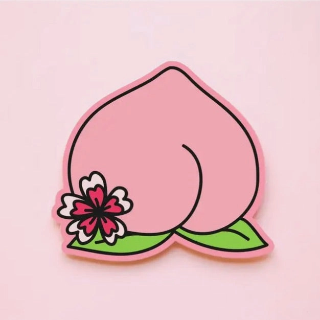 Peach Booty Vinyl Sticker