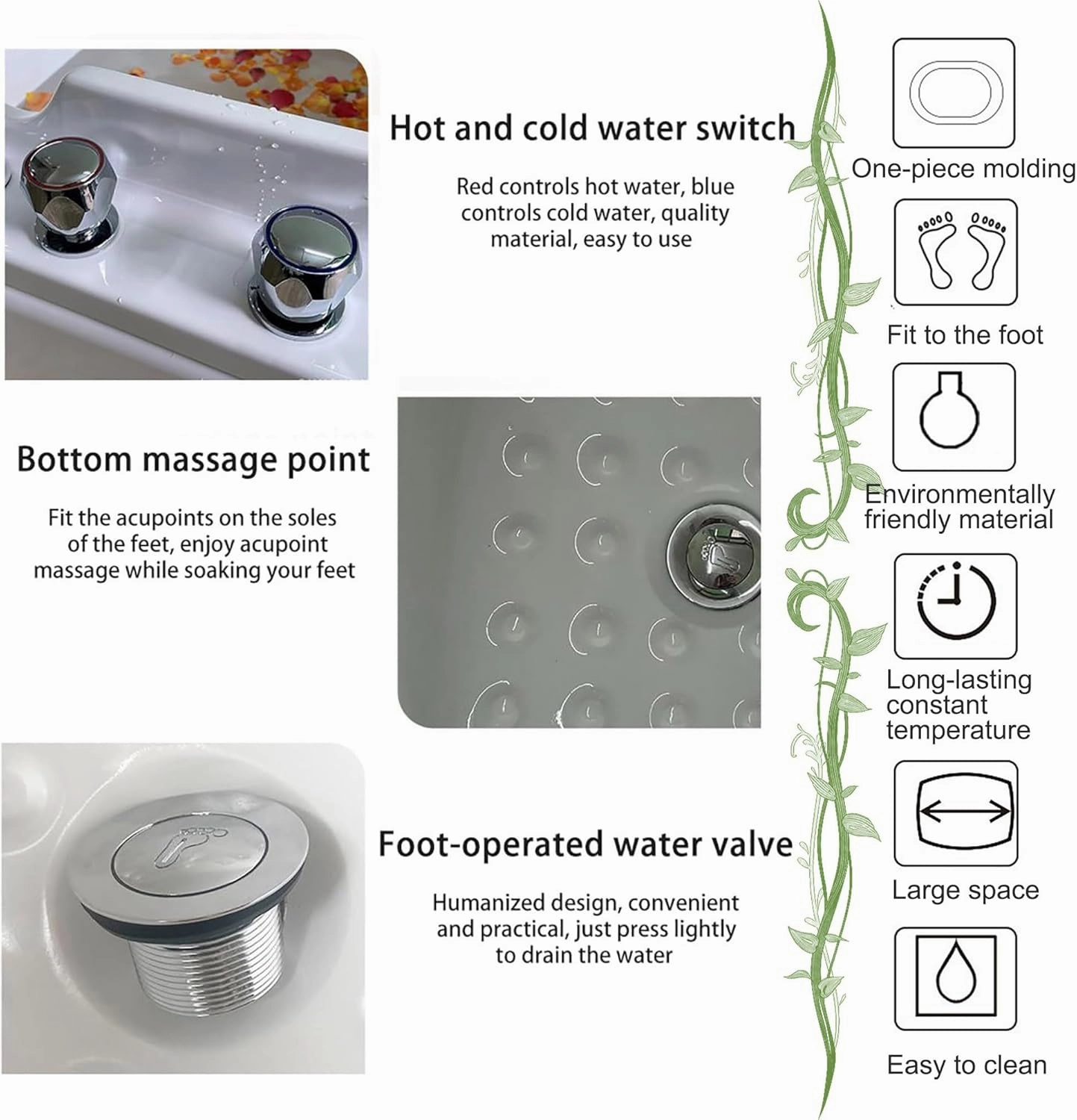 Pedicure Bowl, Foot Bath spa, Foot soak tub, Portable Pedicure Spa Bathtub, Acrylic Bath Basin for Foot Soaking, Foot Soaker Feet Soaking Tub Washing Salon Pedicure Chair Shampoo Sink