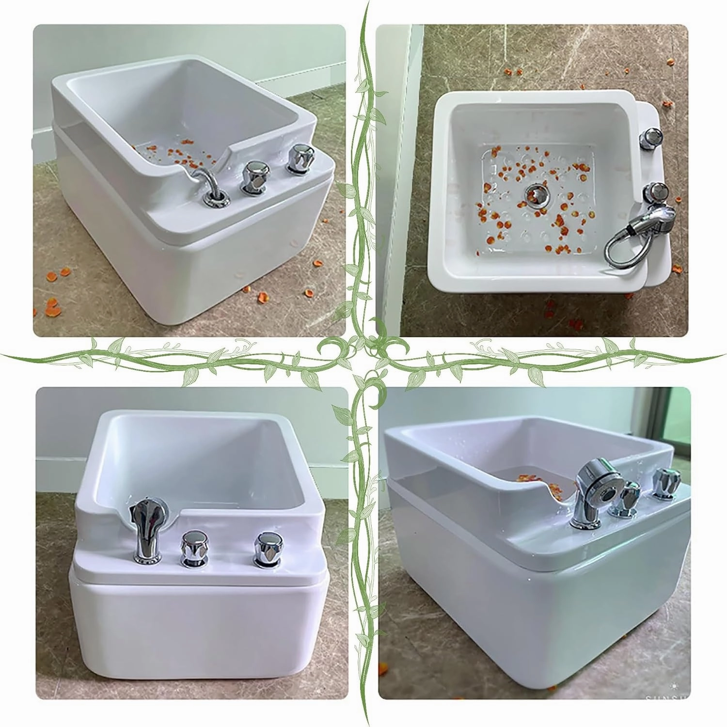 Pedicure Bowl, Foot Bath spa, Foot soak tub, Portable Pedicure Spa Bathtub, Acrylic Bath Basin for Foot Soaking, Foot Soaker Feet Soaking Tub Washing Salon Pedicure Chair Shampoo Sink