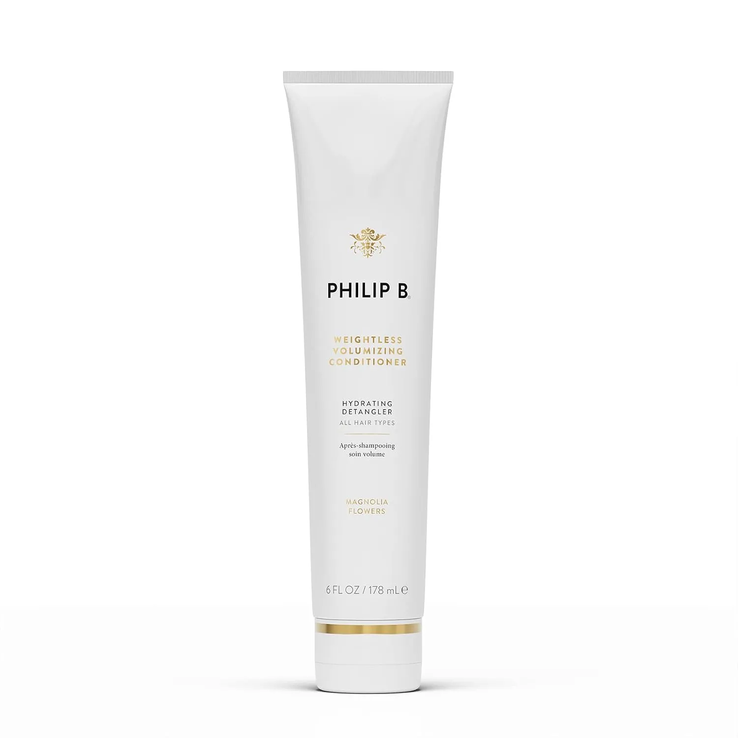 PHILIP B Weightless Volumizing Conditioner, 6 fl. oz. (178 ml) - Ultra-light Hair Detangler, Adds Extra Body and Shine