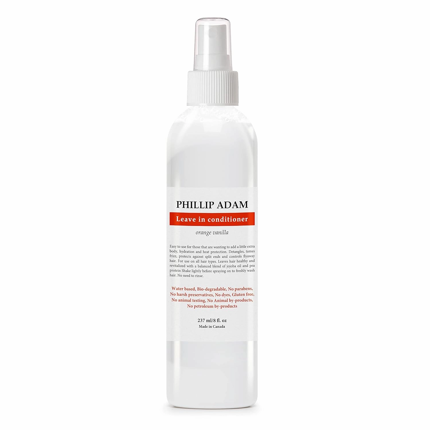 Phillip Adam Orange Vanilla Leave In Conditioner For All Types of Hair - Hydrates, Detangles & Reduces Frizz - All Natural Based Ingredients - 8 fl. oz