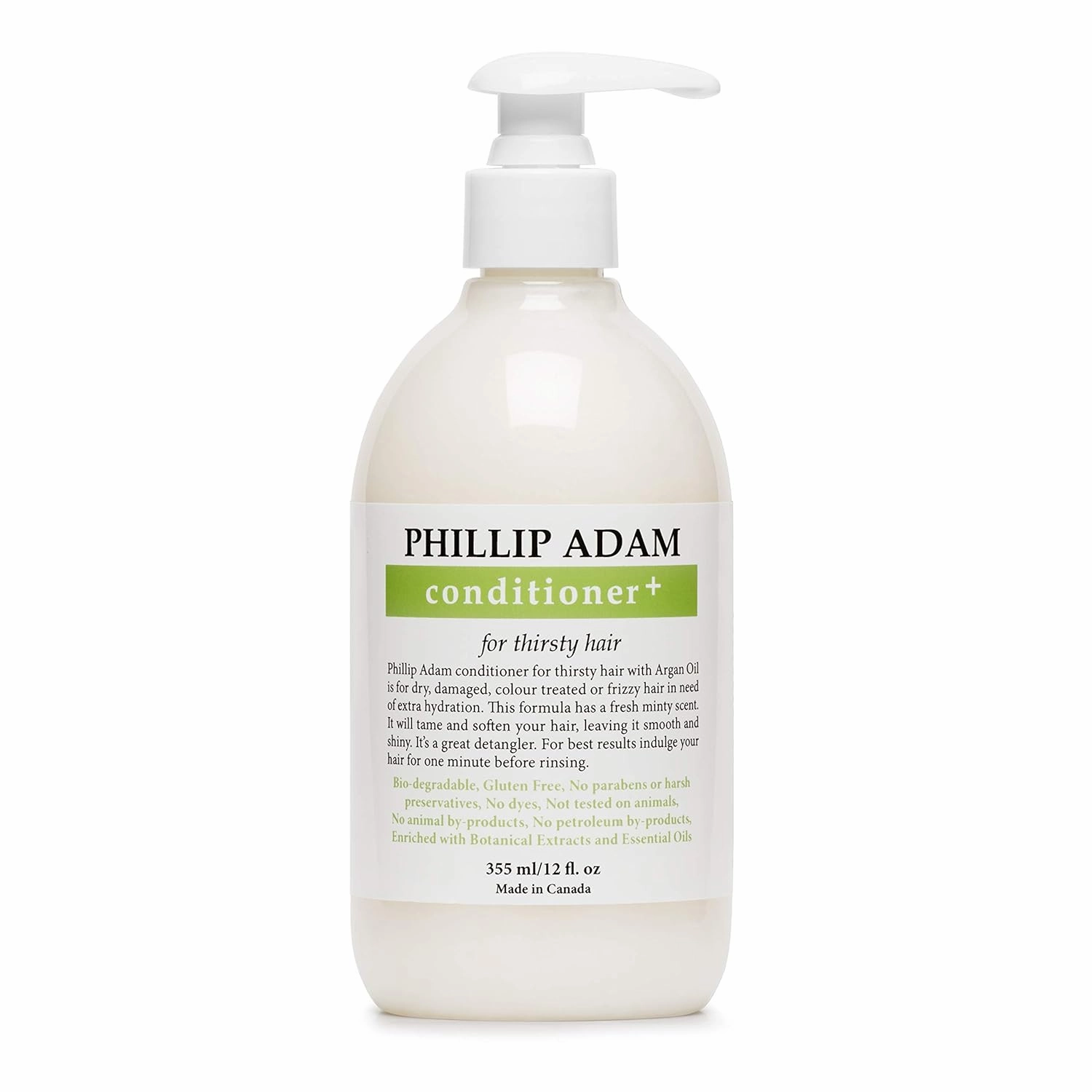 Phillip Adam Thirsty Hair Conditioner   for Dry or Damaged Hair - Infused With Argan Oil, Moringa Seed Oil and Macadamia Oil - Paraben Free, Vegan - 12 Fl Oz
