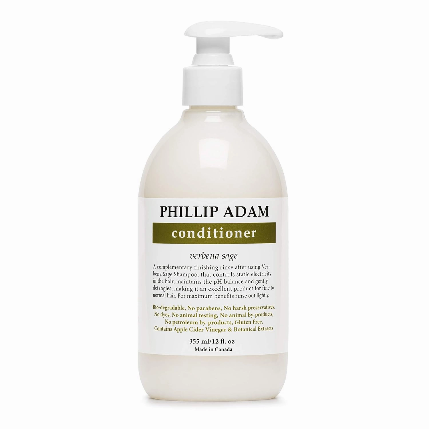 Phillip Adam Verbena Sage Conditioner for Silky Soft Hair - Add Hydration and Reduce Frizz - Silicone Free and Paraben Free - 12 Fl Oz