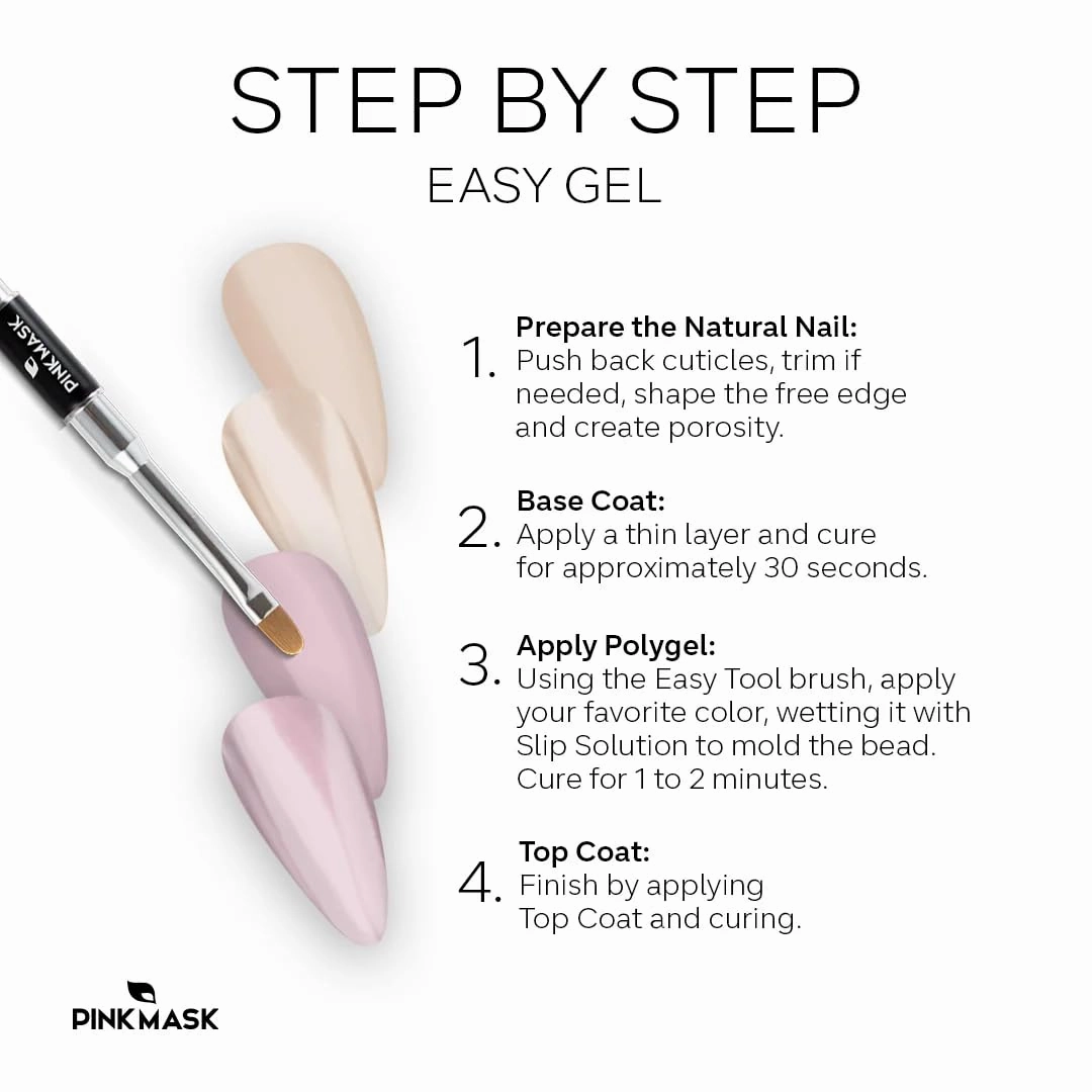 PINKMASK Easy Gel 2oz 60g-Soft Pink, Professional Builder Enhancement Gel-Quick Nail Extension for Beginner DIY, Nail Strengthener-Long Lasting-Salon Quality-Thickening Solution