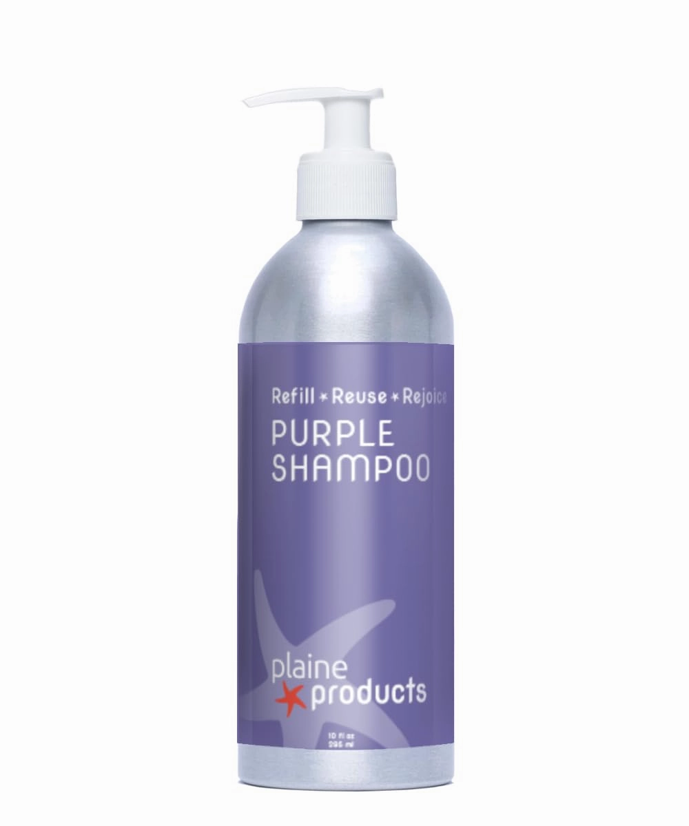 Plaine Products Eco Friendly Purple Shampoo, Cherry Almond, 10 oz. Bring out the Best and Brightest Shades of Blonde, Silver, and Grey Hair!