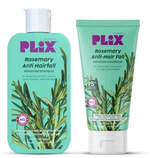 P'LIX - THE PLANT FIX Rosemary Anti Hairfall Regime| Advanced Shampoo(200 ml) & Conditioner(175 ml) | Reduces Hair Fall & Strengthens Hair | Rosemary Extract, Ceramides & Plant Keratin |