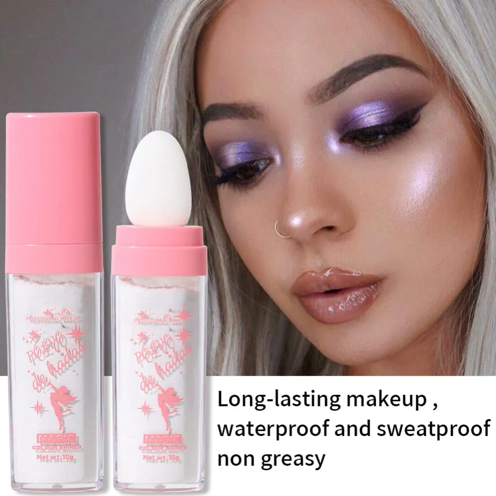 Polvo De Hadas Fairy Highlight Patting Powder Face Highlighter Stick Body Brightens Face Powder Blusher Eyes Lips Hair Shimmer Makeup (6 Colors Set)