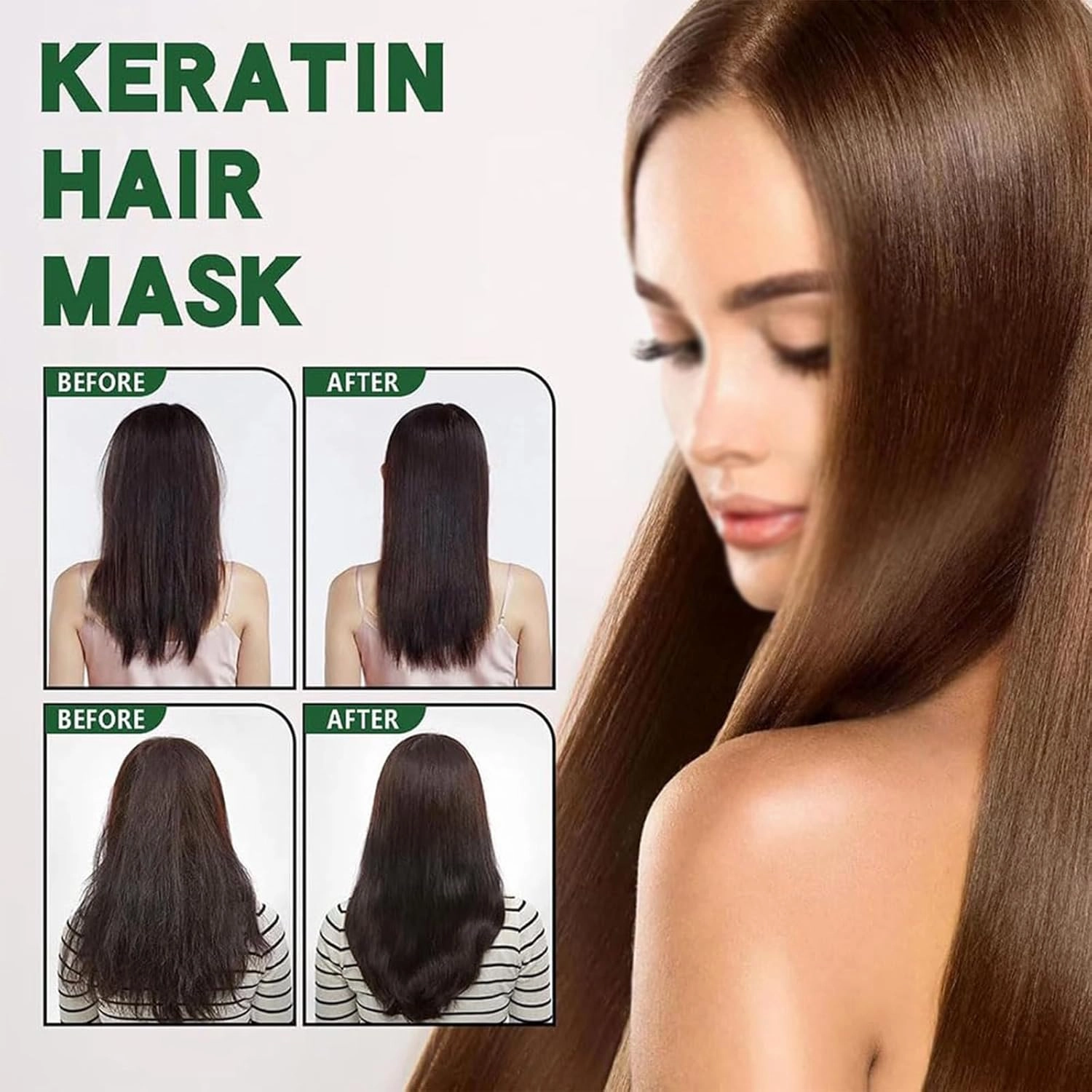 Polypeptide Keratin Hydrating Smoothing Hair Damage Repair Cream - Restoring and Conditioning Treatment (3pcs)
