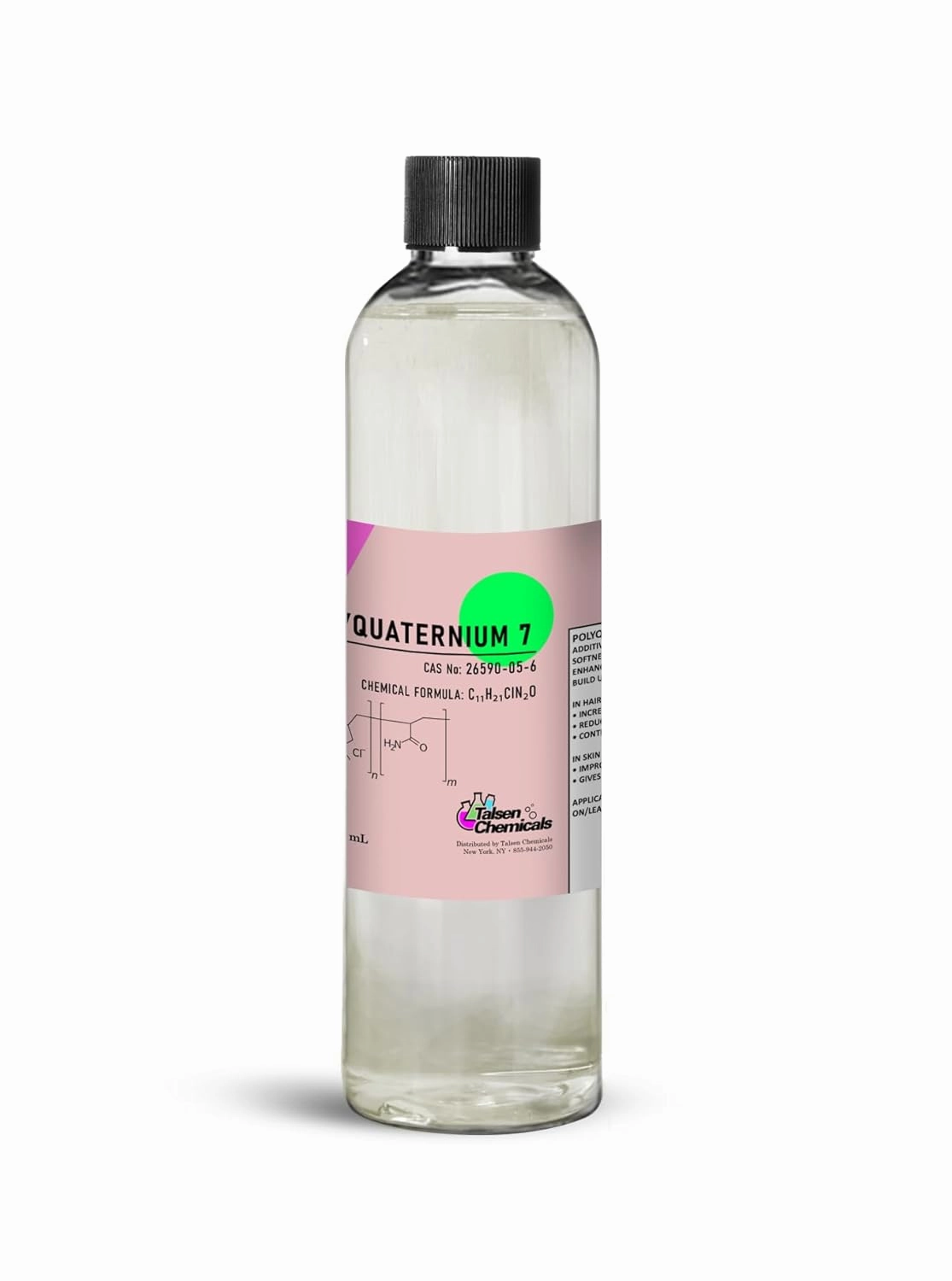 Polyquaternium-7 Conditioning Polymer for Cosmetic Formulations Excellent Scalp Conditioner, Smooth, Frizz-Free Hair with Enhanced Moisture Retention (8 Ounce / 236 mL)