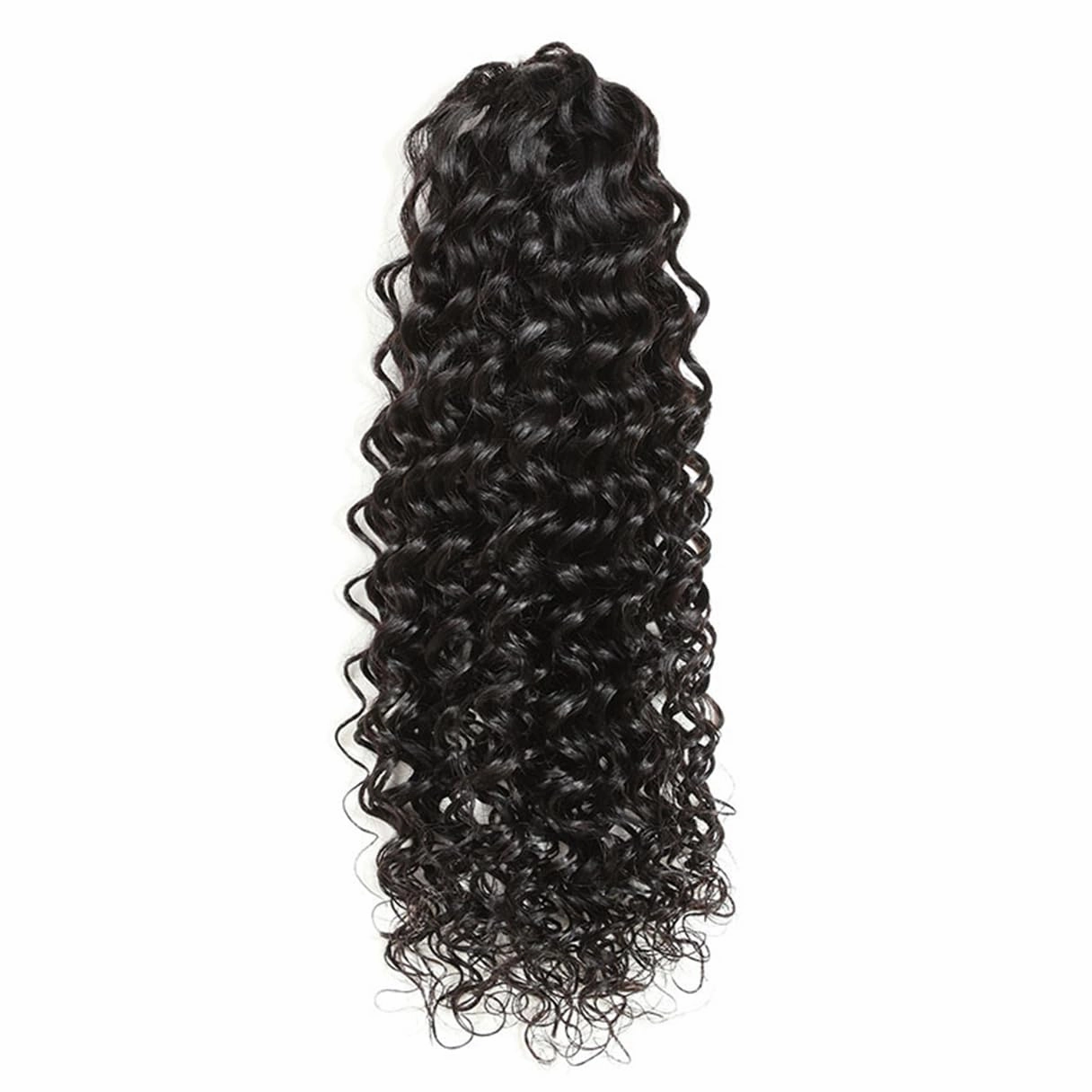Ponytail Extensions Claw 10" Deep Wave Curly Clip Hairpiece One Piece A Jaw Short Pony Tails for Women Natural Black Human Hair