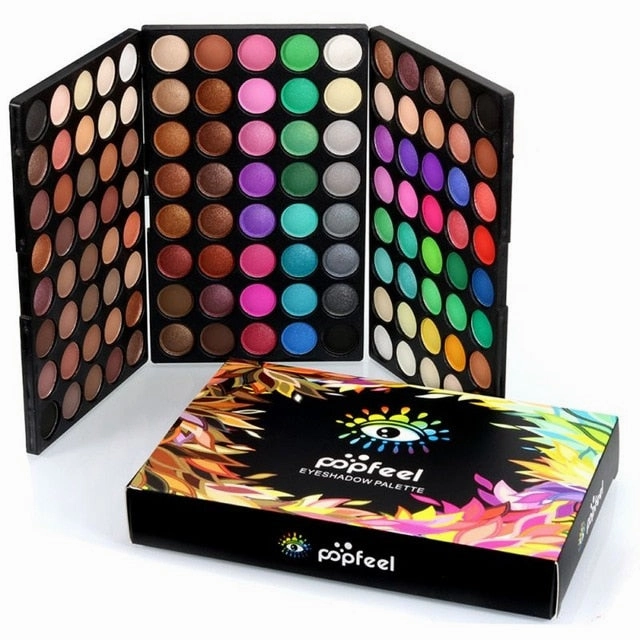 POPFEEL 120 Colors Gliltter Eyeshadow Palette Matte Eye Shadow Pallete Shimmer and Shine Nude Make Up Palette Set Kit Cosmetic