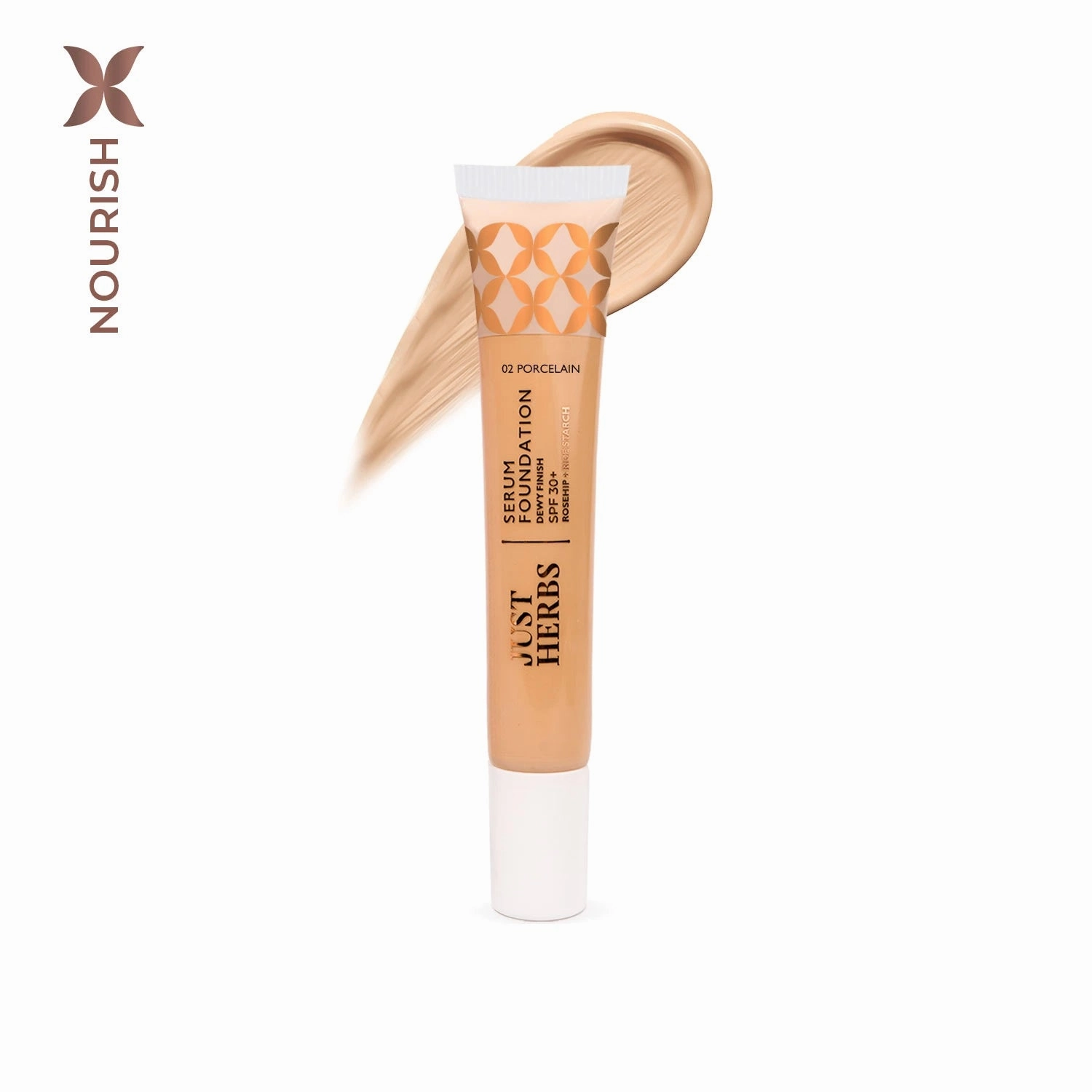 Porcelain: Serum Foundation Dewy Finish SPF30  Tube with Rosehip & Rice Starch