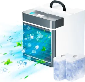 Portable Air Conditioner Upgraded Personal Mini Anti-leakage Water Ice Cooling Air Cooler Fan with 3 Speeds, Small for Home Tent Room Bedroom Office