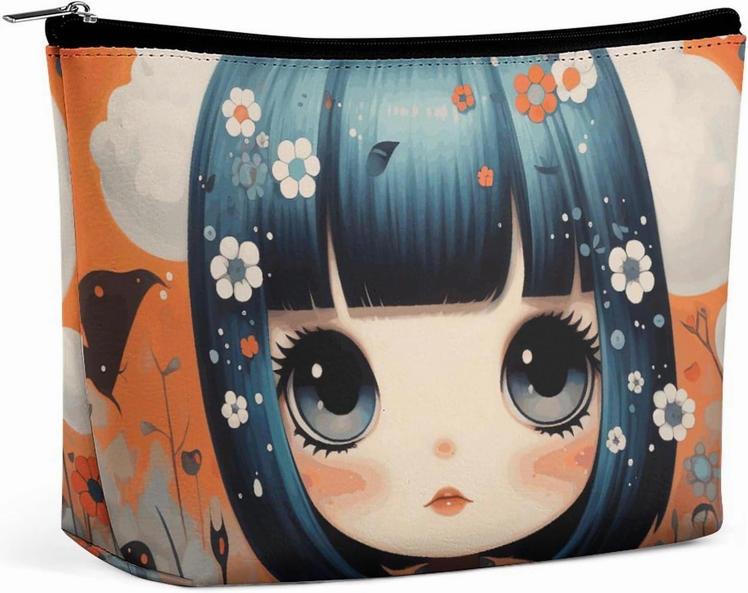 Portable Small Cosmetic Bag Cute Travel Makeup Bag Anime Pictures Waterproof Toiletry Bag for Women