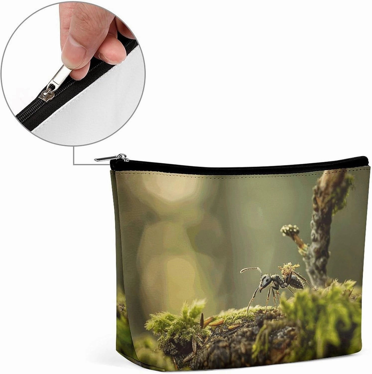 Portable Small Cosmetic Bag Cute Travel Makeup Bag Ant Carrying Food Waterproof Toiletry Bag for Women