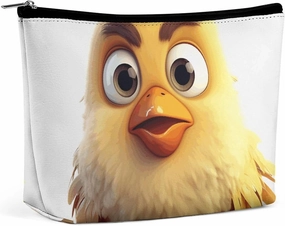 Portable Small Cosmetic Bag Cute Travel Makeup Bag Cartoon Chicken Waterproof Toiletry Bag for Women