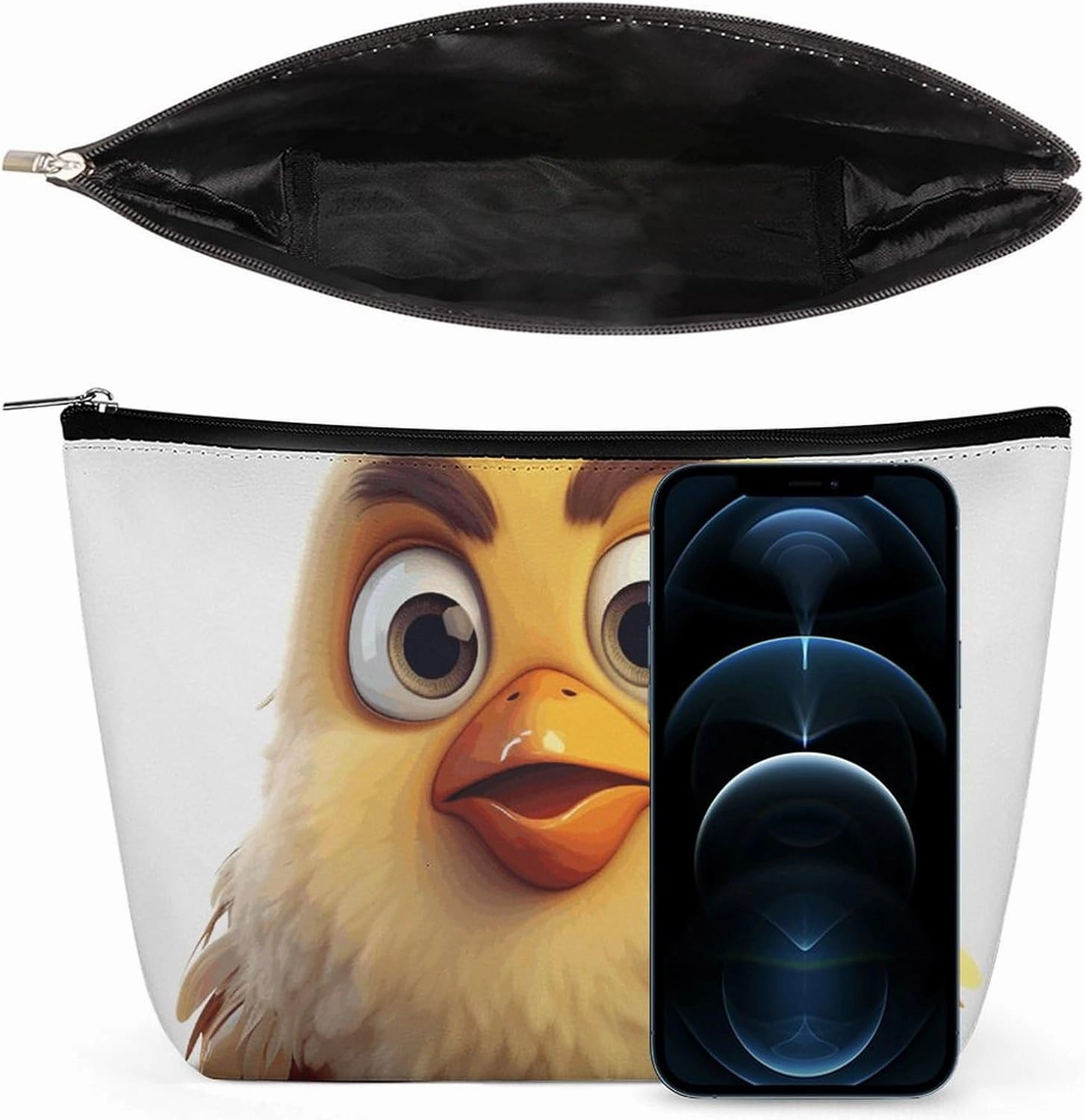Portable Small Cosmetic Bag Cute Travel Makeup Bag Cartoon Chicken Waterproof Toiletry Bag for Women