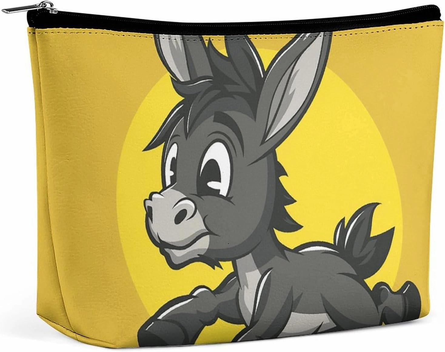 Portable Small Cosmetic Bag Cute Travel Makeup Bag Cartoon Donkey Image Waterproof Toiletry Bag for Women