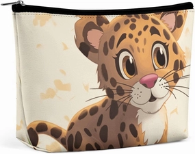 Portable Small Cosmetic Bag Cute Travel Makeup Bag Cute Baby Jaguar Waterproof Toiletry Bag for Women