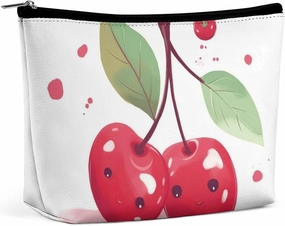 Portable Small Cosmetic Bag Cute Travel Makeup Bag Cute Cherry Waterproof Toiletry Bag for Women