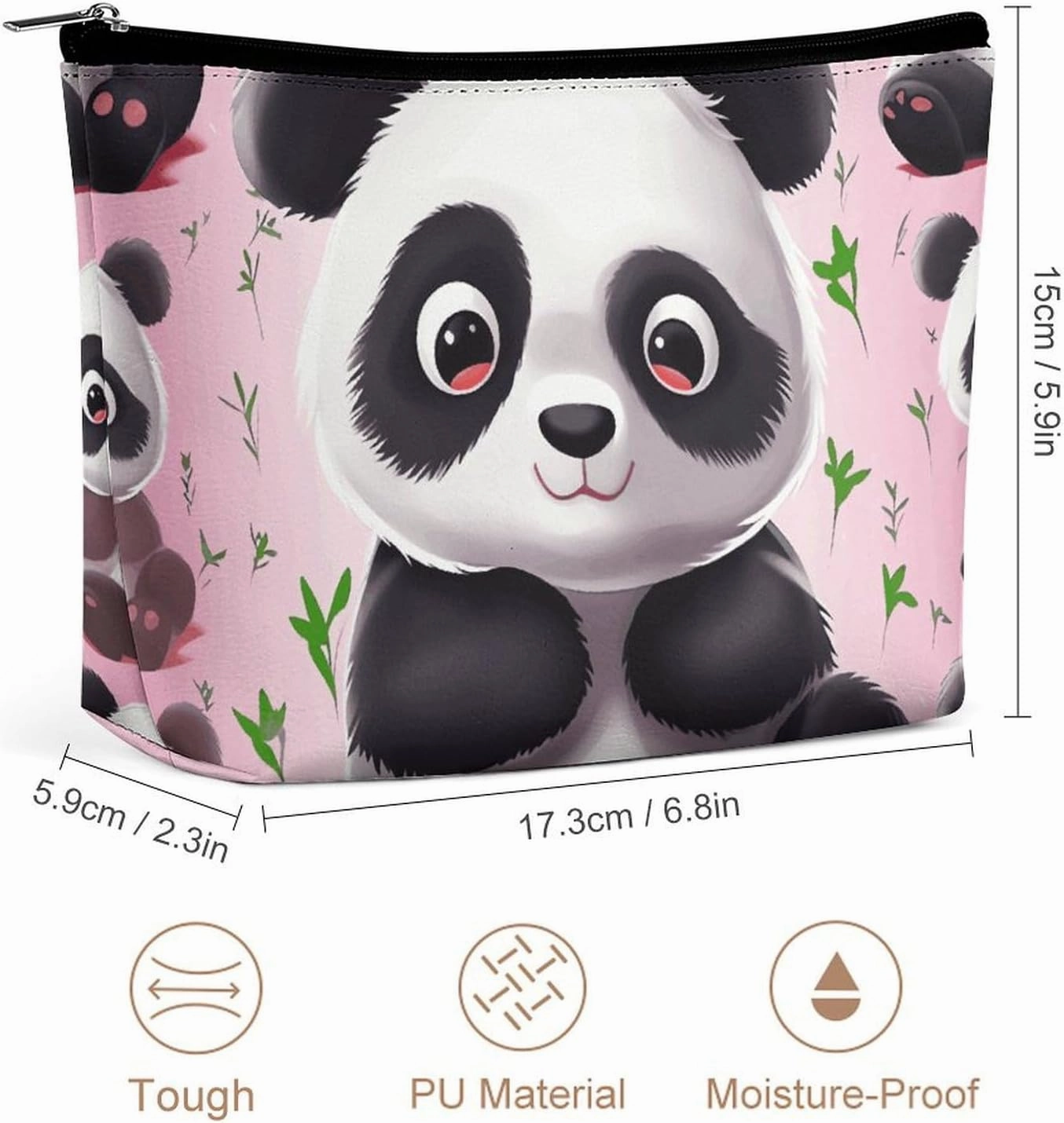 Portable Small Cosmetic Bag Cute Travel Makeup Bag Cute Panda Waterproof Toiletry Bag for Women