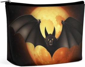 Portable Small Cosmetic Bag Cute Travel Makeup Bag Halloween Bat Waterproof Toiletry Bag for Women