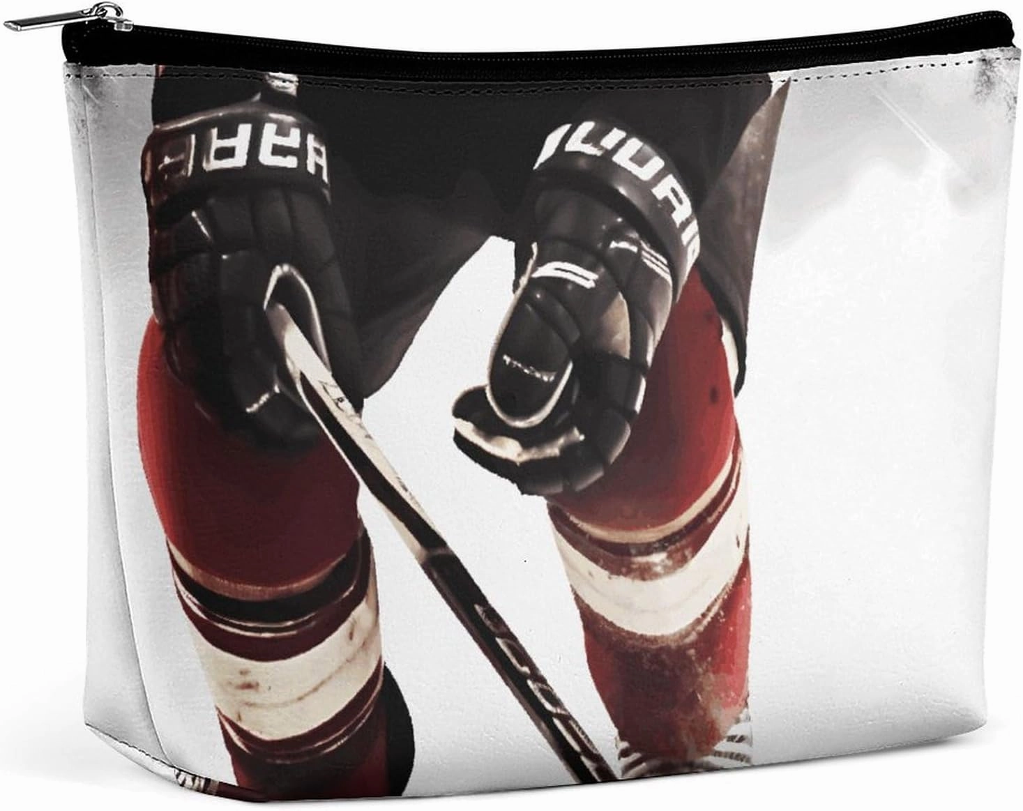 Portable Small Cosmetic Bag Cute Travel Makeup Bag Ice Hockey Pattern Waterproof Toiletry Bag for Women