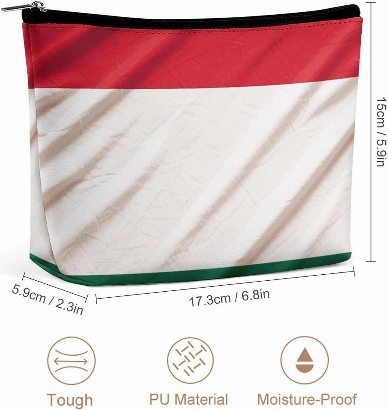 Portable Small Cosmetic Bag Cute Travel Makeup Bag Italy Flag Waterproof Toiletry Bag for Women